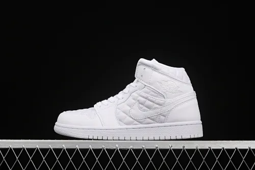All Categories Air Jordan Jordan Series Basketball Shoes Air Jordan 1 Mid Air Jordan 1 Mid "Quilted White" AJ1 Joe 1 White Diamond "Little Chanel" Mid-top Versatile Casual Sports Shoes DB6078-100